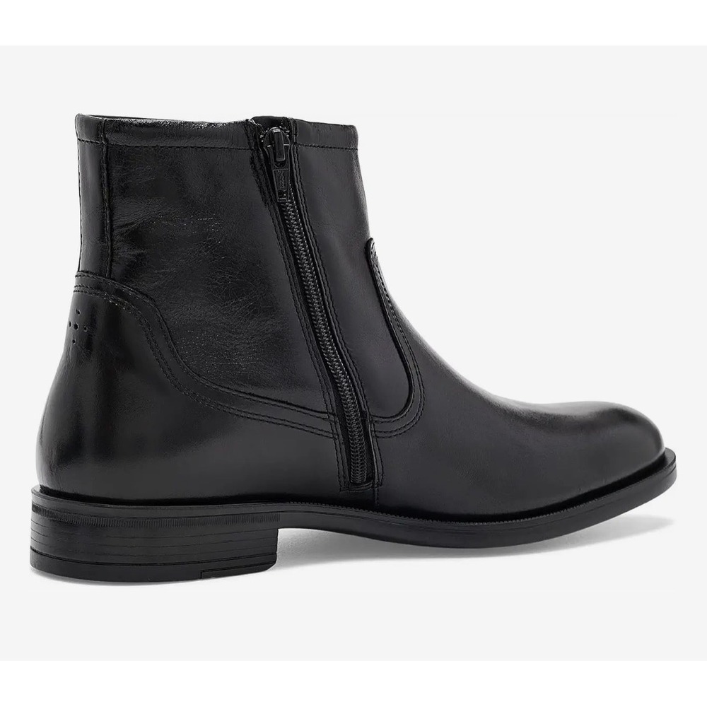 Johnston & Murphy Mens Black Leather Side Zip Ankle Boots Size 9 M